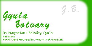 gyula bolvary business card